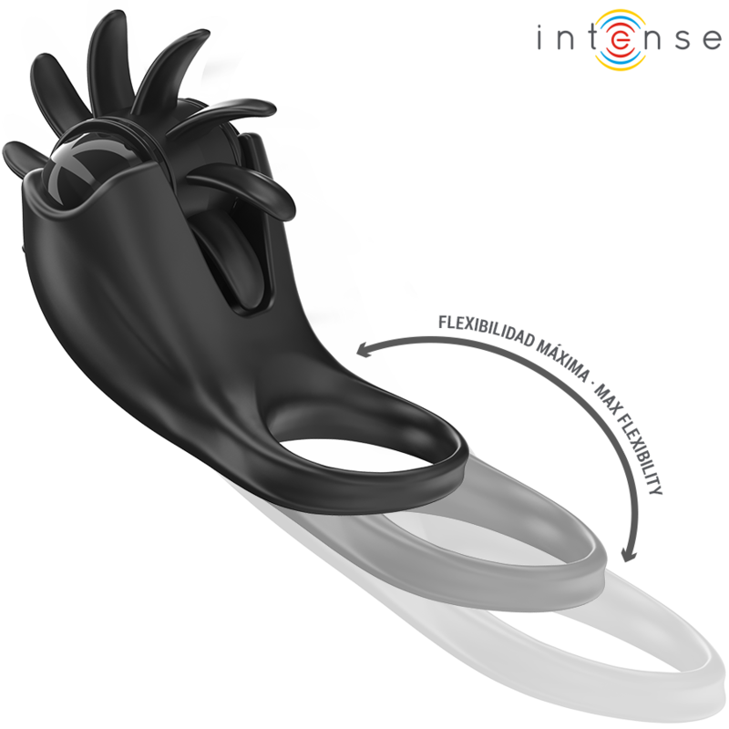 Intense - Mabel Anel Vibratório 10 Vibrações com Estimulador de Clitóris Preto