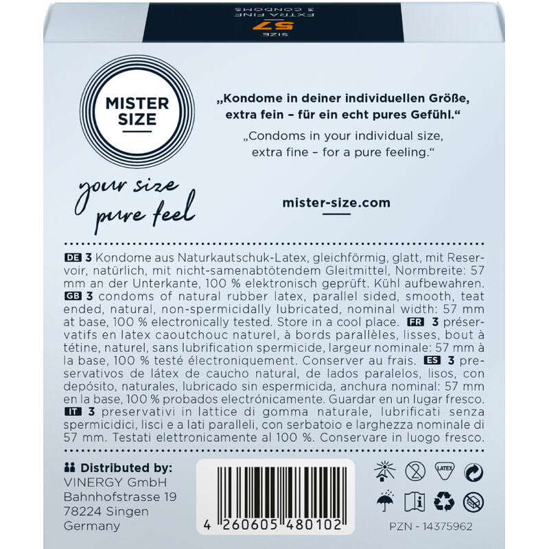 Mister Size - Preservativo Talla L 57 Mm (3 Unidades)