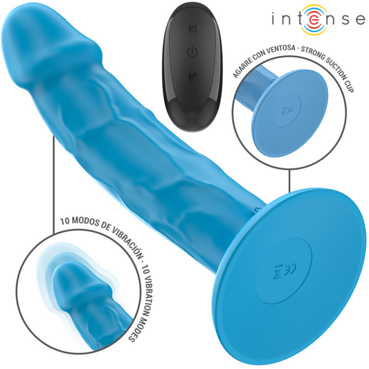 Vibrador realista Intense Phoebe 10 vibraciones azul con control remoto