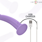 Intenso vibrador Eddie 17,5 cm, 10 vibraciones, morado, control remoto