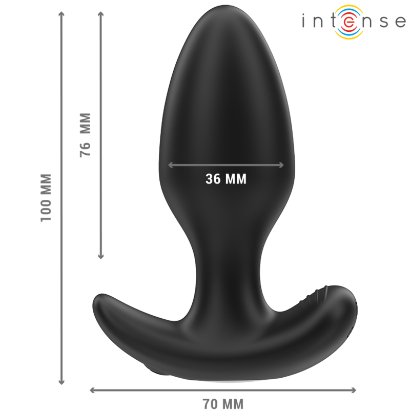 Intense Joey Anal Plug 10 Vibrações Preto Controle Remoto