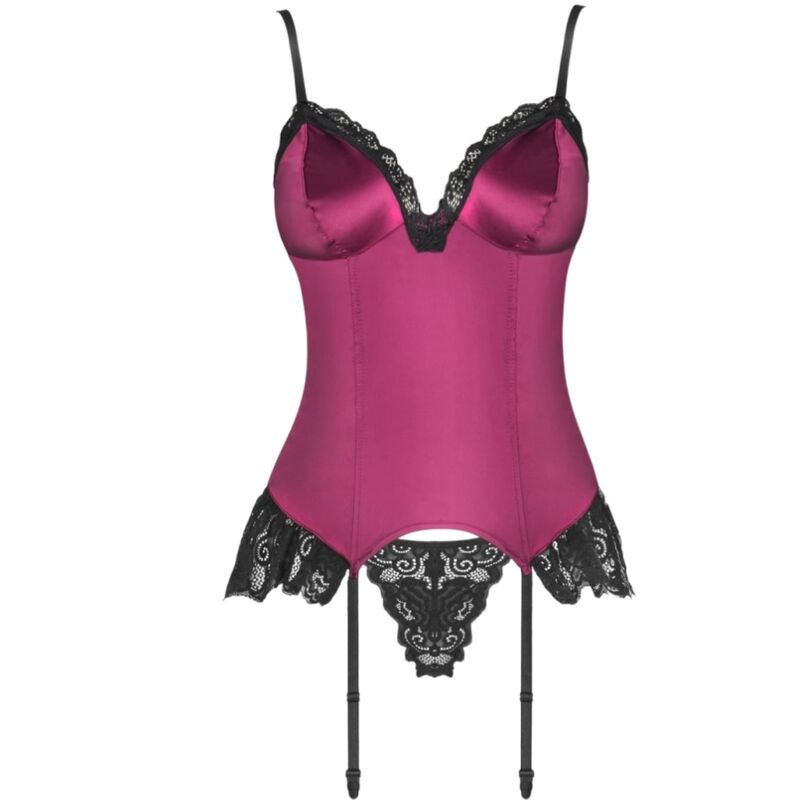 Livco Corsetti Fashion Agrafena Cf 90436 Corset + Tanga Borgonha S/m