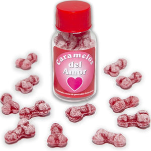 Diablo Picante - 12 Doces de Amor em Forma de Pênis Morango/Cereja