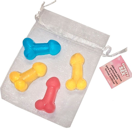 Diablo Picante - 4 Mini Sabonetes Perfumados Em Formato de Pénis