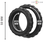 Intense - Dewey Anel de Pênis Duplo de Silicone Preto Modelo 2