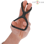 Intense - Dewey Anel de Pênis Duplo de Silicone Preto Modelo 2