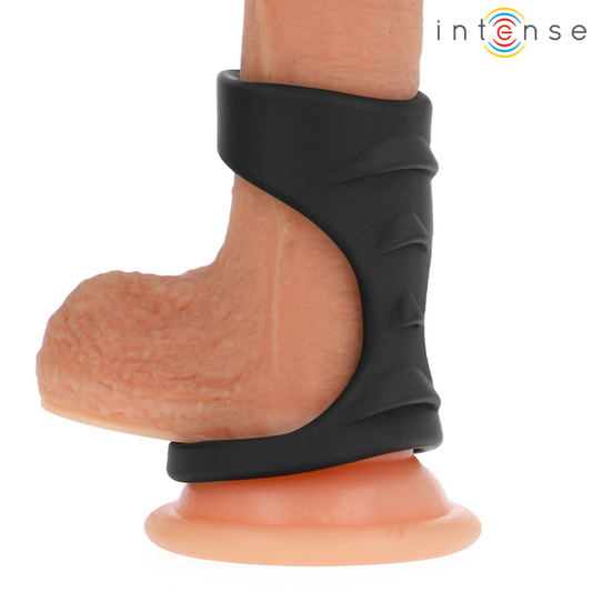 Intense - Theo Anel de Silicone Duplo Para Pénis Modelo 3 Preto