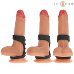 Intense - Theo Anel de Silicone Duplo Para Pénis Modelo 3 Preto