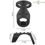 Intense - Theo Anel de Silicone Duplo Para Pénis Modelo 3 Preto