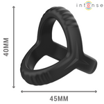 Intense - Carson Anel de Pênis Duplo de Silicone Preto Modelo 4