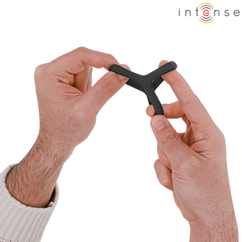 Intense - Carson Anel de Pênis Duplo de Silicone Preto Modelo 4
