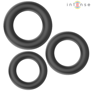 Intense - Hugh 3 Anéis de Silicone Básicos Pretos