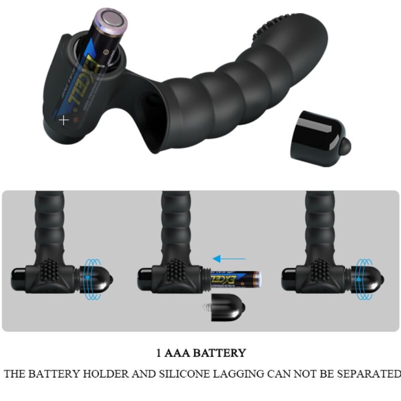 Pretty Love - Vibrador de Dedo Alexander 10 Vibrações Preto