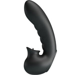 Pretty Love - Funda Vibradora Hobgoblin para Dedos 12 Vibraciones + Estimulador de Clítoris Negro