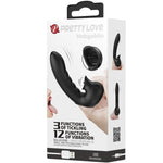 Pretty Love - Funda Vibradora Hobgoblin para Dedos 12 Vibraciones + Estimulador de Clítoris Negro