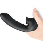 Pretty Love - Funda Vibradora Hobgoblin para Dedos 12 Vibraciones + Estimulador de Clítoris Negro