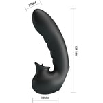 Pretty Love - Funda Vibradora Hobgoblin para Dedos 12 Vibraciones + Estimulador de Clítoris Negro