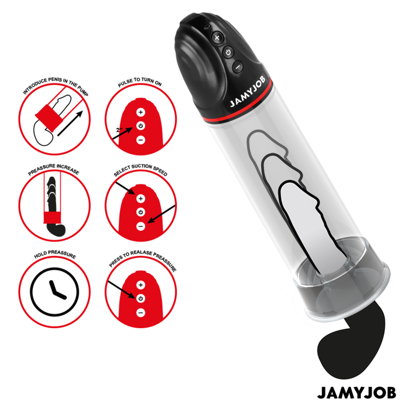 Jamyjob Bomba Automática Xpand 3 Niveles de Succión Gris