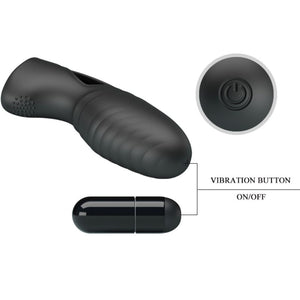 Pretty Love - Vibrador de Dedo de Silicone Alan Preto