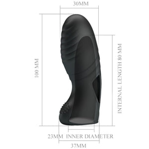 Pretty Love - Vibrador de Dedo de Silicone Alan Preto