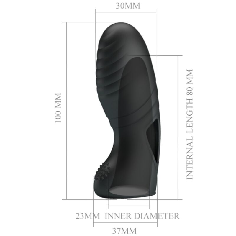 Pretty Love - Vibrador de Dedo de Silicone Alan Preto