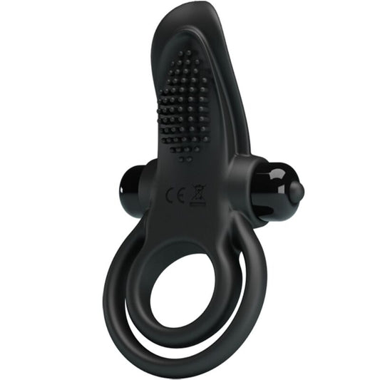 Pretty Love - Anel Vibratório Duplo + Estimulador de Clitóris 10 Vibrações Preto