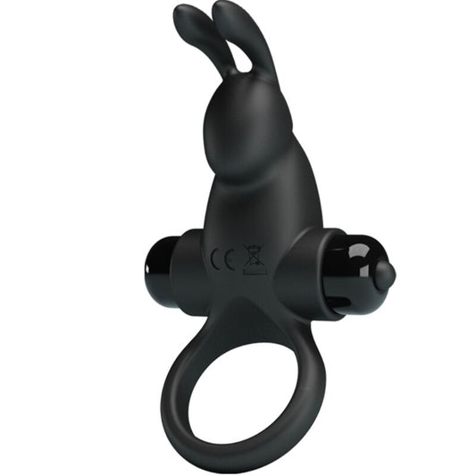 Pretty Love - Anel Vibratório + Estimulador de Clitóris de Coelho 10 Vibrações Preto