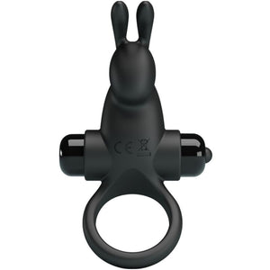 Pretty Love - Anel Vibratório + Estimulador de Clitóris de Coelho 10 Vibrações Preto