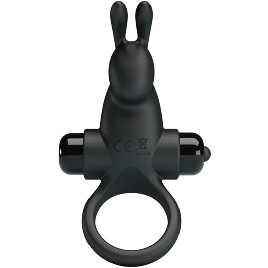 Pretty Love - Anel Vibratório + Estimulador de Clitóris de Coelho 10 Vibrações Preto