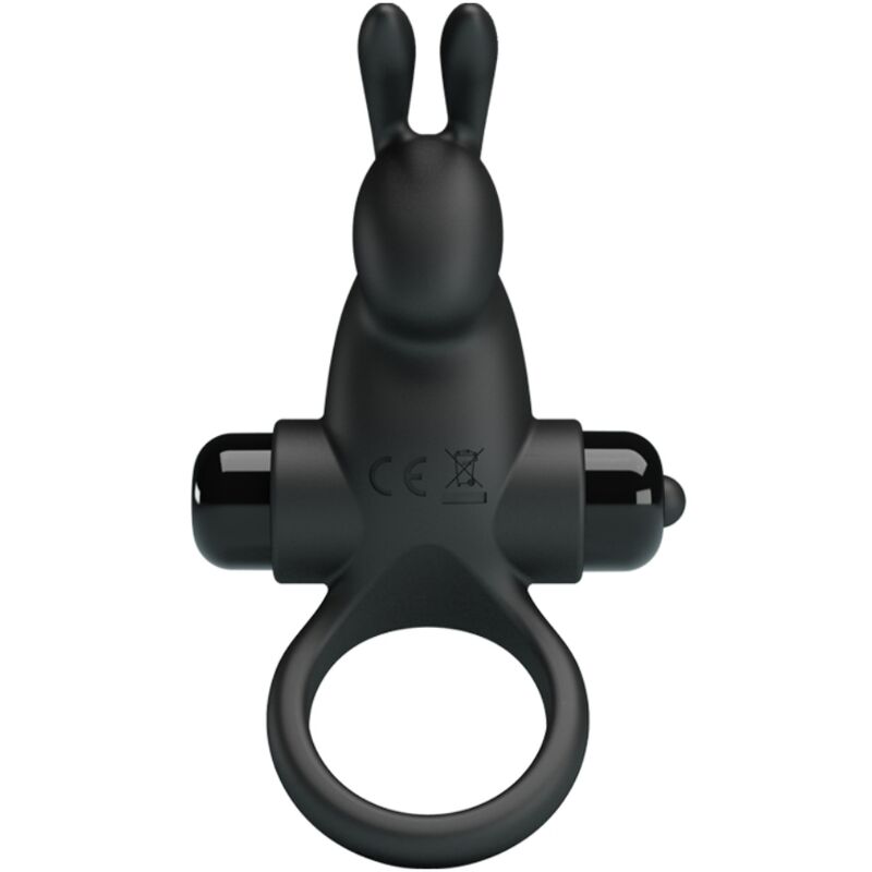 Pretty Love - Anel Vibratório + Estimulador de Clitóris de Coelho 10 Vibrações Preto