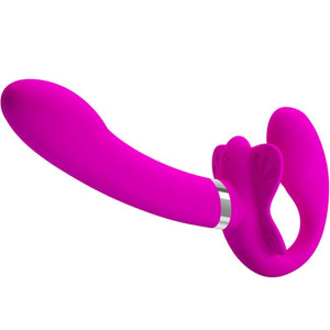 Pretty Love - Vibrador Valerie Double Strap-On 12 Vibrações Roxo