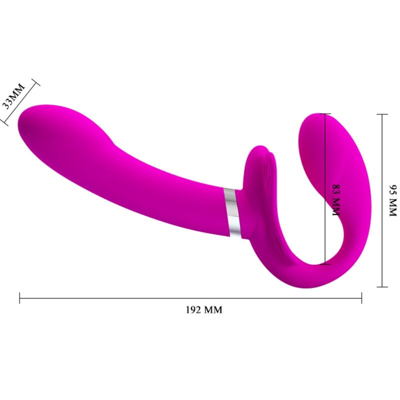 Pretty Love - Vibrador Valerie Double Strap-On 12 Vibrações Roxo
