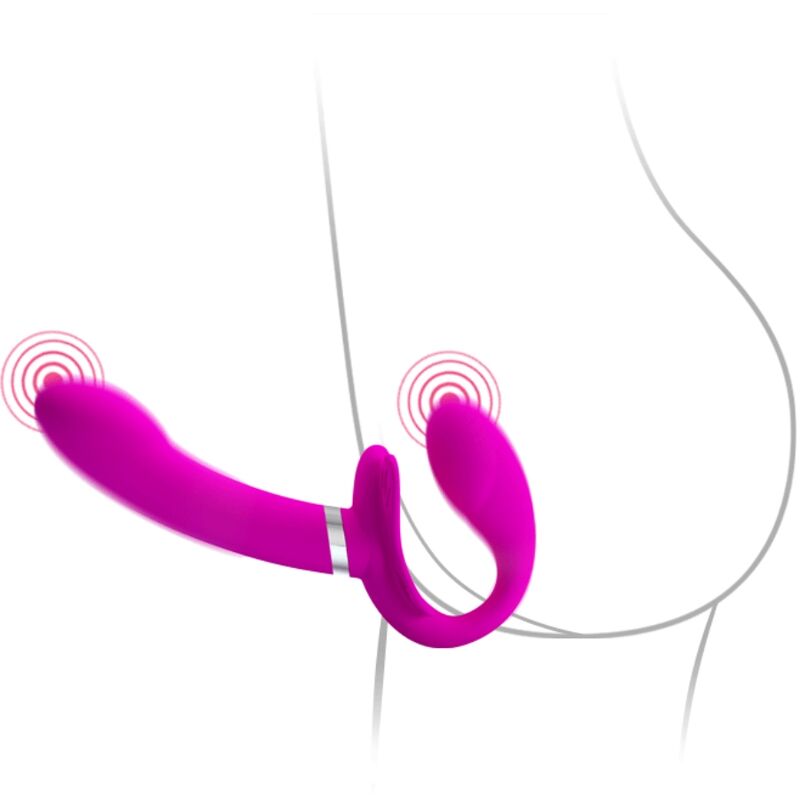 Pretty Love - Vibrador Valerie Double Strap-On 12 Vibrações Roxo