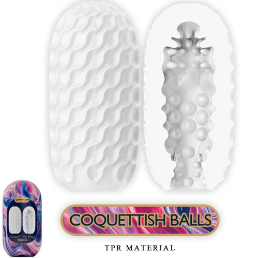 Pretty Love - Masturbador Masculino de Silicone Coquettish Balls Branco