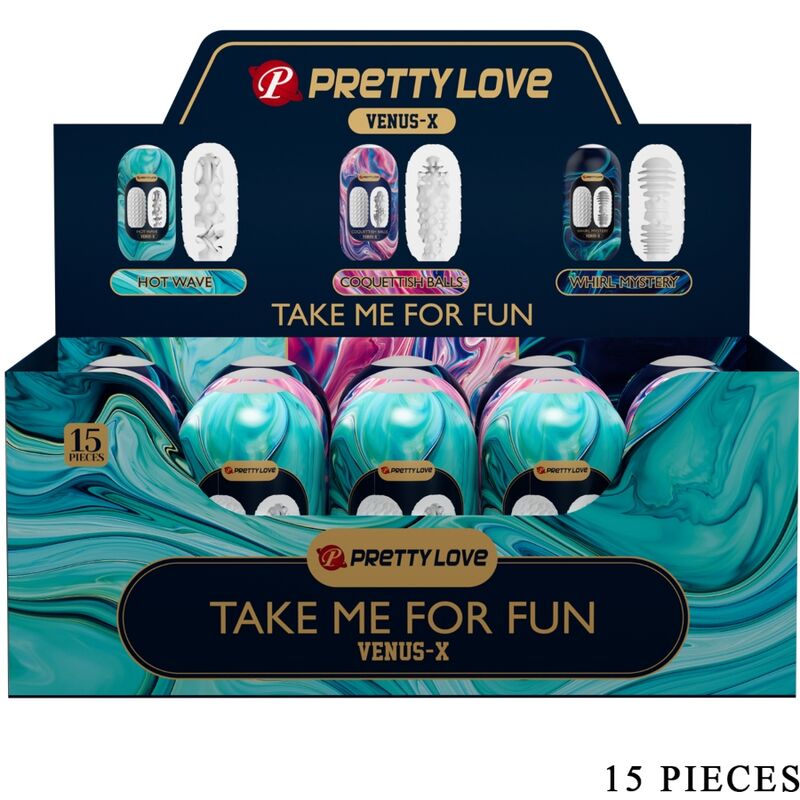 Pretty Love - Venus X 15 Masturbadores Masculinos de Silicone Branco