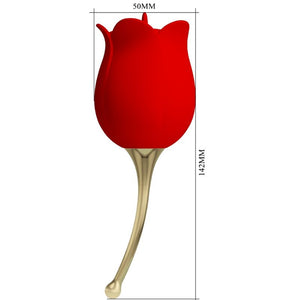 Pretty Love - Estimulador de Clitóris Rose Lover 12 Vibrações Vermelho