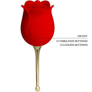 Pretty Love - Estimulador de Clitóris Rose Lover 12 Vibrações Vermelho