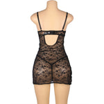 Subblime 954185 Babydoll de Encaje con Tirantes Ajustables Negro S/M