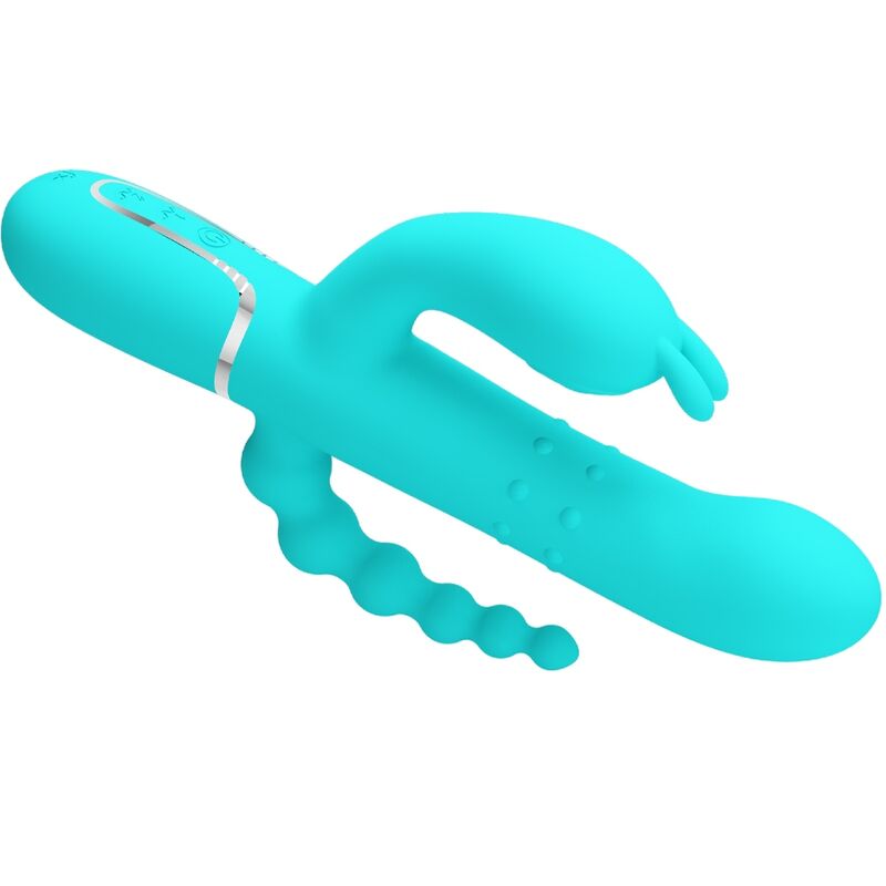 Pretty Love - Cammy 4 Em 1 Multifuncional Tripple Rabbit Vibrador Azul