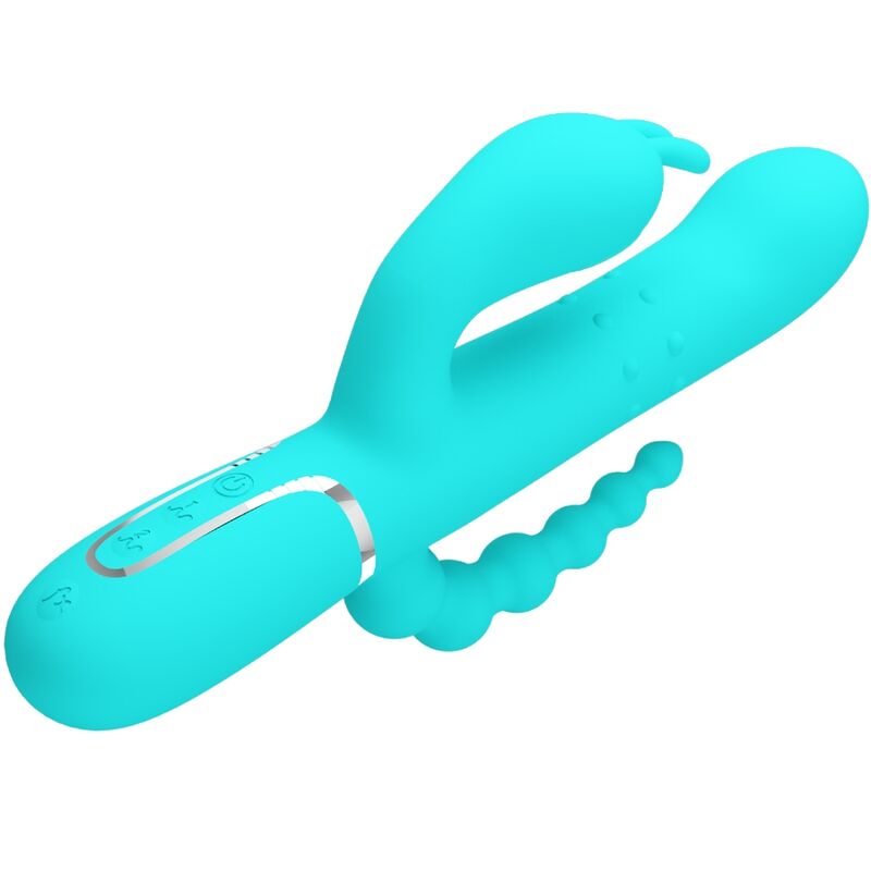 Pretty Love - Cammy 4 Em 1 Multifuncional Tripple Rabbit Vibrador Azul