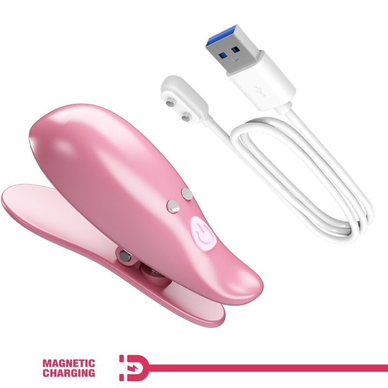 Pretty Love - Cailey Nipple Clamps 10 Vibrações Controle Remoto Rosa