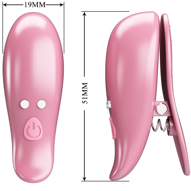 Pretty Love - Cailey Nipple Clamps 10 Vibrações Controle Remoto Rosa