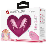 Pretty Love - Cailey Nipple Clamps 10 Vibrações Controle Remoto Rosa