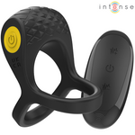 Vibrador de doble anillo intenso Alex para pene, 10 vibraciones, negro