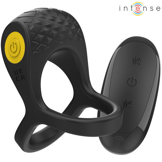 Intense Alex Vibrador Anel Duplo Penis 10 Vibrações Preto