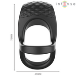 Vibrador de doble anillo intenso Alex para pene, 10 vibraciones, negro