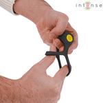Vibrador de doble anillo intenso Alex para pene, 10 vibraciones, negro