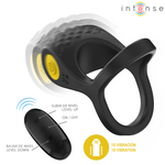 Vibrador de doble anillo intenso Alex para pene, 10 vibraciones, negro