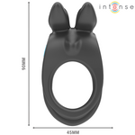 Intense Sam Vibrador Anel Duplo Penis 10 Vibrações Preto