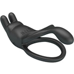 Pretty Love - Seth Anillo Vibrador Doble Conejo 7 Vibraciones Negro
